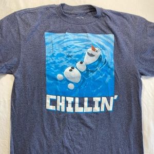 Disney Frozen Olaf Chillin T-shirt Blue White XL